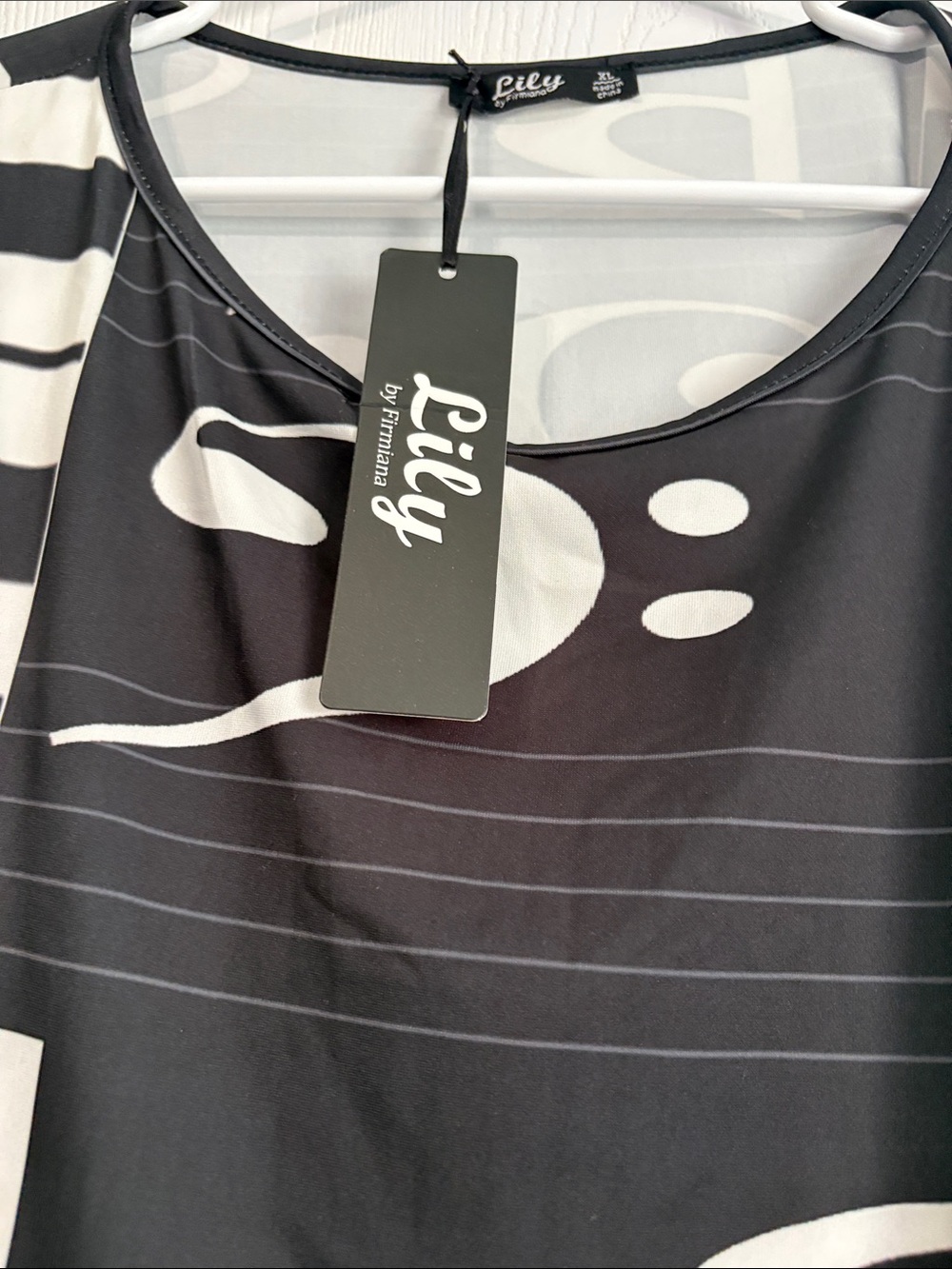 Black & White Musical Note Tunic Top - Picture 9 of 9
